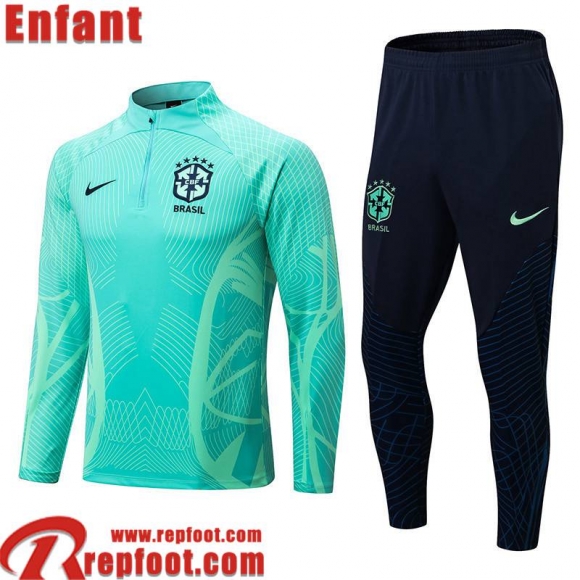 Bresil Survetement de Foot vert Enfant 22 23 TK282