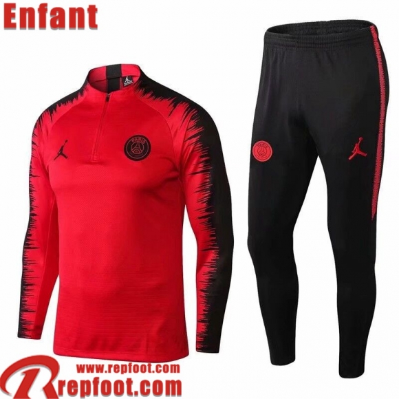 PSG Survetement de Foot rouge Enfant 18 19 TK288