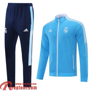 Real Madrid Veste de Foot bleu ciel Uomo 21 22 JK75