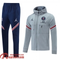 PSG Veste de Foot - Sweat a Capuche Gris clair Uomo 21 22 JK82