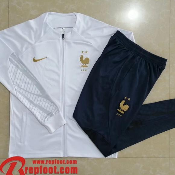 France Veste Foot Blanc Homme 22 23 JK412