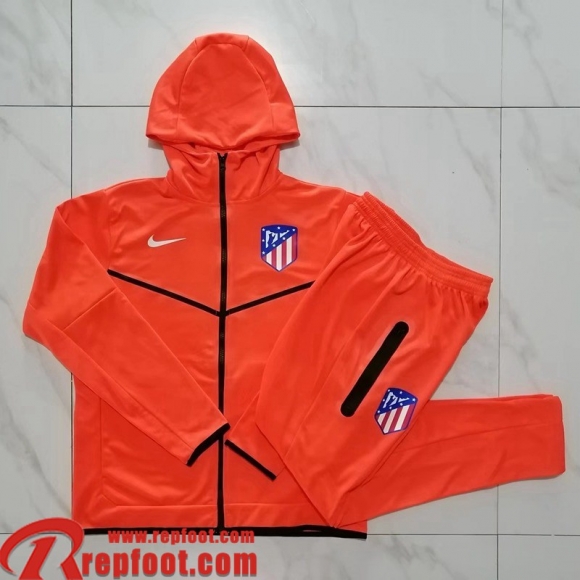 Atletico Madrid Veste Foot - Sweat A Capuche orange Homme 22 23 JK423  Atletico Madrid Veste Foot - Sweat A Capuche orange Homme 22 23 JK423
