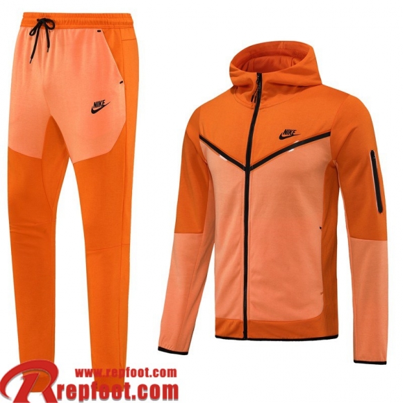 Sport Veste Foot - Sweat A Capuche orange Homme 22 23 JK447