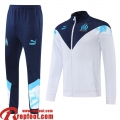 Marseille Veste Foot Blanc Homme 22 23 JK393  Marseille Veste Foot Blanc Homme 22 23 JK393