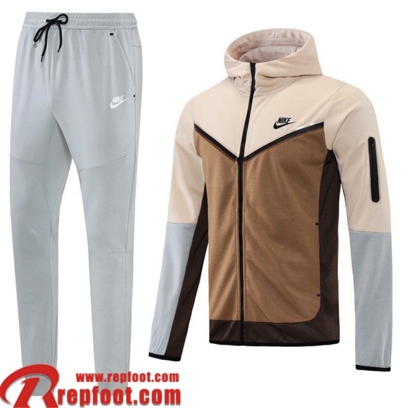 Sport Veste Foot - Sweat A Capuche brun Homme 22 23 JK398