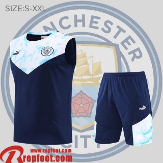 Manchester City Sans manches bleu blanc Homme 22 23 PL502