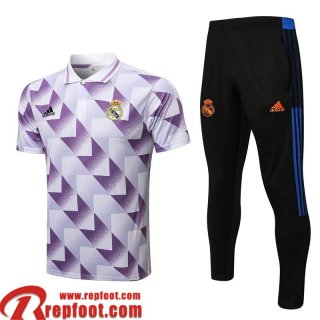 Real Madrid Polo foot blanc violet Homme 22 23 PL545