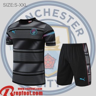 Manchester City T-Shirt gris noir Homme 22 23 PL594