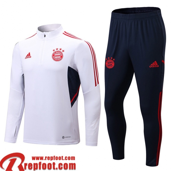 Bayern Munich Survetement de Foot Blanc Homme 22 23 TG287