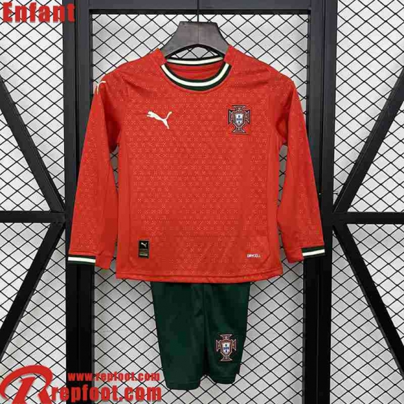 Portugal Maillots De Foot Domicile Manche Longue Enfant 2025