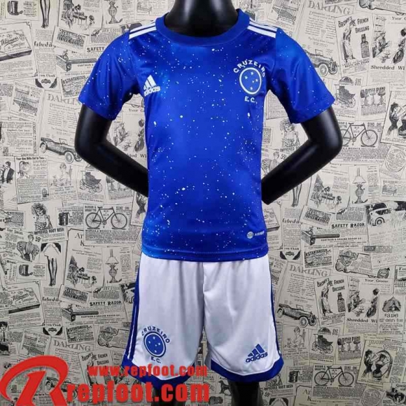 Cruzeiro Maillot De Foot Bleu Enfant 22 23 AK07