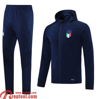 Italie Veste Foot - Sweat A Capuche Homme Bleu foncé 2021 2022 JK112