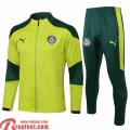 Palmeiras Veste Foot Homme Vert fluorescent 2021 2022 JK88