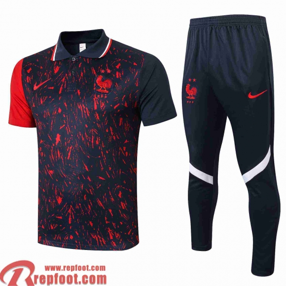 France Polo foot Homme Noir rouge 2021 2022 PL100