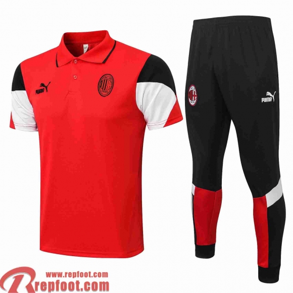 AC Milan Polo foot Homme rouge 2021 2022 PL109  AC Milan Polo foot Homme rouge 2021 2022 PL109