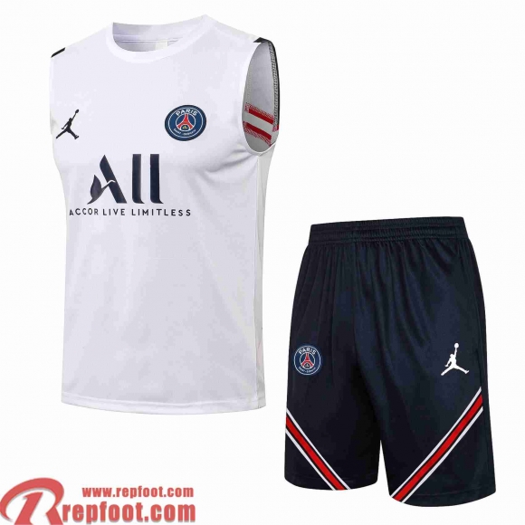 PSG Sans manches Homme blanche 2021 2022 PL114