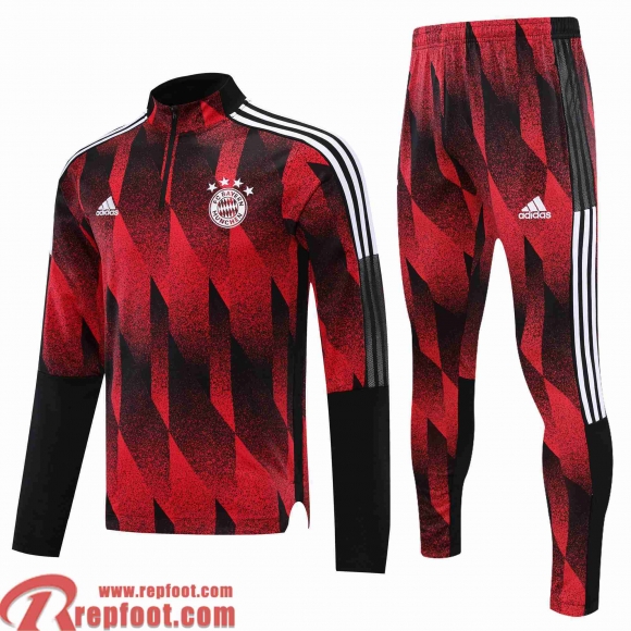 Bayern Munich Survetement Foot Homme rouge noir 2021 2022 TG38