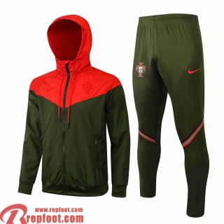 Portugal Coupe Vent - Sweat a Capuche Homme vert rouge 2021 2022 WK21