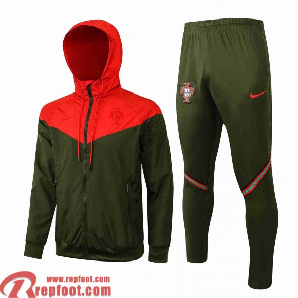 Portugal Coupe Vent - Sweat a Capuche Homme vert rouge 2021 2022 WK21