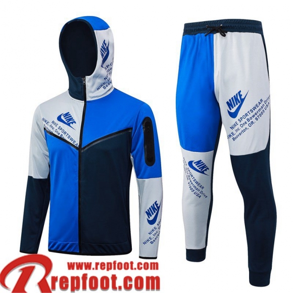 Sport Veste Foot - Sweat A Capuche bleu Noir Homme 23 24 JK783