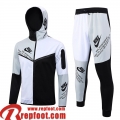 Sport Veste Foot - Sweat A Capuche noir et blanc Homme 23 24 JK784