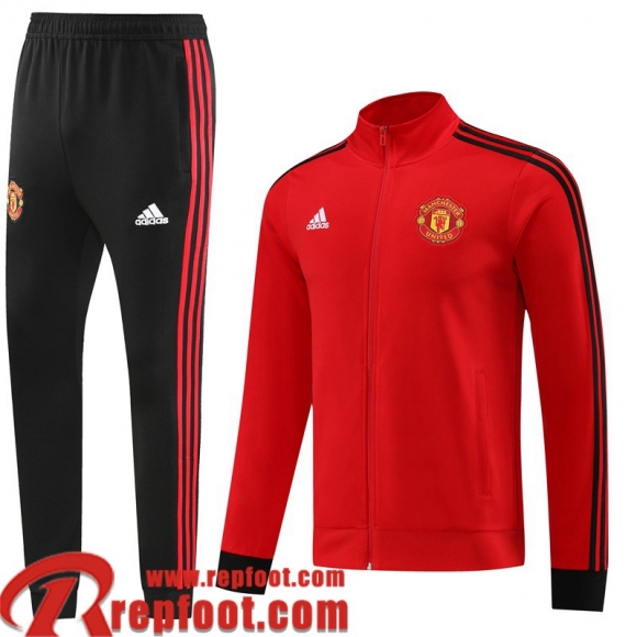 Manchester United Veste Foot rouge Homme 23 24 JK733  Manchester United Veste Foot rouge Homme 23 24 JK733