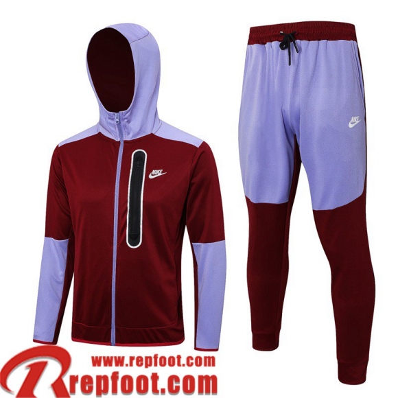 Sport Veste Foot - Sweat A Capuche rouge foncé Homme 23 24 JK768