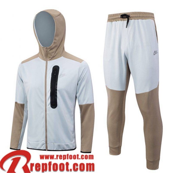 Sport Veste Foot - Sweat A Capuche Blanc Homme 23 24 JK777