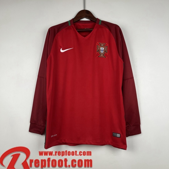 Portugal Retro Maillot De Foot Manche Longue Domicile Homme Manche Longue 2016 FG285