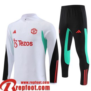 Manchester United Survetement de Foot Blanc Homme 23 24 TG853