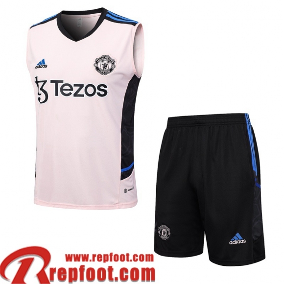 Manchester United Survetement Sans manches rose Homme 23 24 TG881