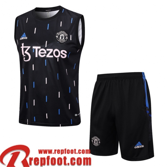 Manchester United Survetement Sans manches noir Homme 23 24 TG882