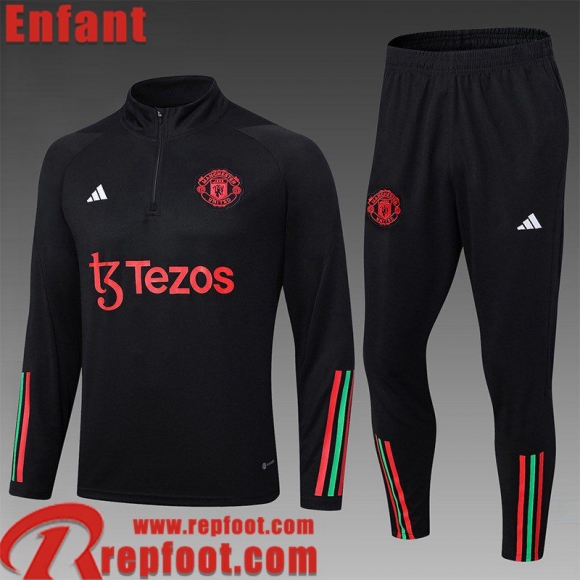 Manchester United Survetement de Foot noir Enfant 23 24 TK630