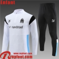 Marseille Survetement de Foot Blanc Enfant 23 24 TK636 Marseille Survetement de Foot Blanc Enfant 23 24 TK636