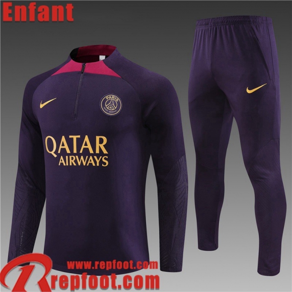 PSG Survetement de Foot Violet Enfant 23 24 TK643