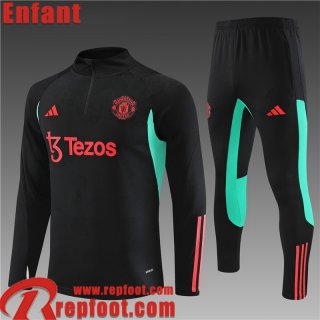 Manchester United Survetement de Foot noir Enfant 23 24 TK652