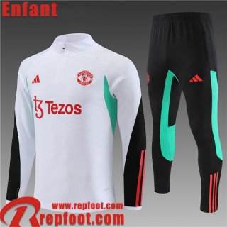 Manchester United Survetement de Foot Blanc Enfant 23 24 TK653