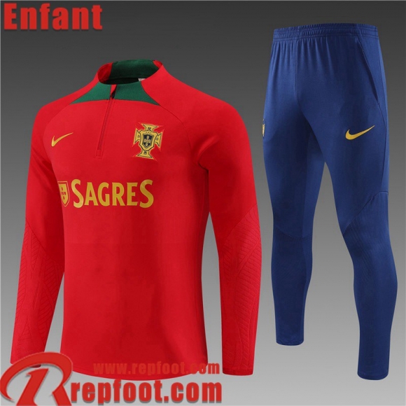 Portugal Survetement de Foot rouge Enfant 23 24 TK658