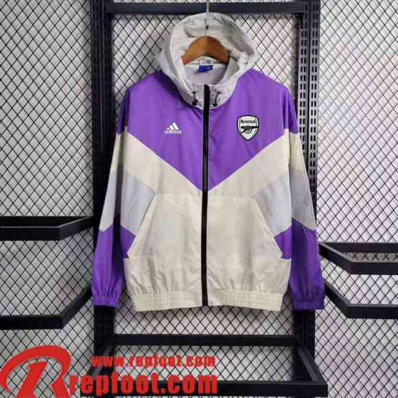 Arsenal Coupe Vent violet blanc Homme 23 24 WK524  Arsenal Coupe Vent violet blanc Homme 23 24 WK524