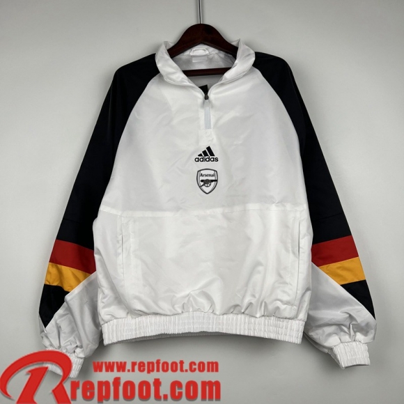 Arsenal Coupe Vent Blanc Homme 23 24 WK457  Arsenal Coupe Vent Blanc Homme 23 24 WK457
