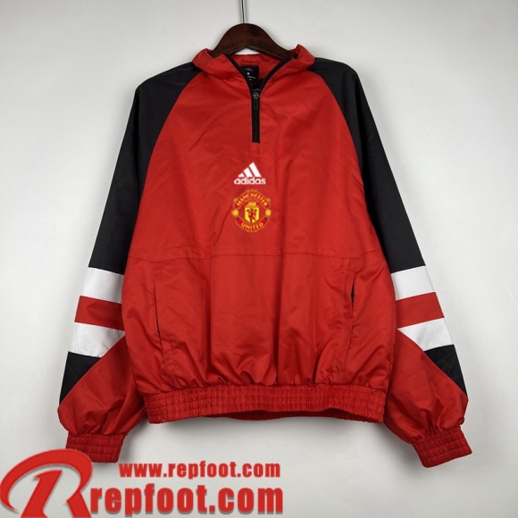 Manchester United Coupe Vent rouge Homme 23 24 WK472  Manchester United Coupe Vent rouge Homme 23 24 WK472
