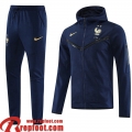 France Veste Foot - Sweat A Capuche bleu marine Homme 23 24 JK795