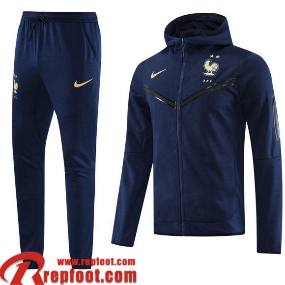 France Veste Foot - Sweat A Capuche bleu marine Homme 23 24 JK795