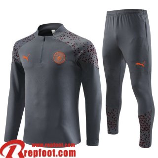 Manchester City Survetement de Foot gris Homme 23 24 TG911