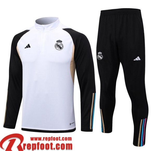 Real Madrid Survetement de Foot Blanc Homme 23 24 TG928