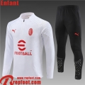 AC Milan Survetement de Foot Blanc Enfant 23 24 TK688 AC Milan Survetement de Foot Blanc Enfant 23 24 TK688