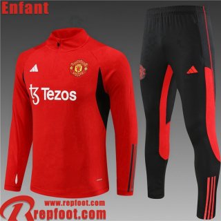 Manchester United Survetement de Foot rouge Enfant 23 24 TK694