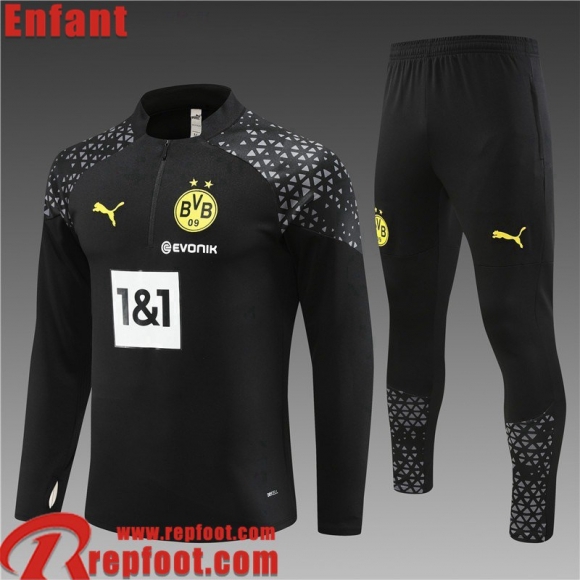 Dortmund Survetement de Foot noir Enfant 23 24 TK697 Dortmund Survetement de Foot noir Enfant 23 24 TK697