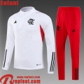 Flamengo Survetement de Foot Blanc Enfant 23 24 TK704