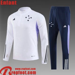 Cruzeiro Survetement de Foot Blanc Enfant 23 24 TK706